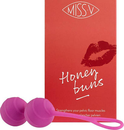 Вагінальні кульки рельєфні Honeybuns Pretty Violet Miss V, рожеві, фото 1