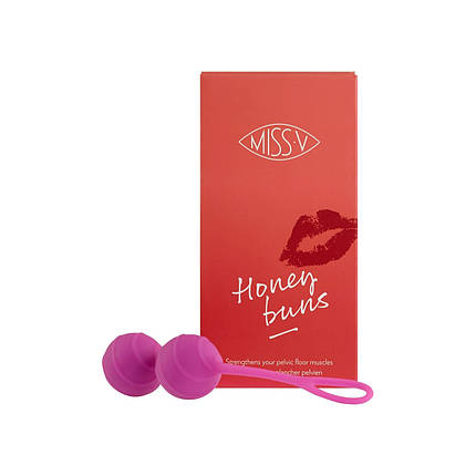 Вагінальні кульки рельєфні Honeybuns Pretty Violet Miss V, рожеві, фото 1