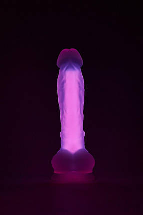 Фалоімітатор Dream Toys, що світиться RADIANT SOFT SILICONE GLOW IN THE DARK DILDO LARGE PINK, фото 1