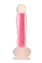Фалоімітатор Dream Toys, що світиться RADIANT SOFT SILICONE GLOW IN THE DARK DILDO LARGE PINK, фото 2