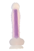 Фалоімітатор Dream Toys, що світиться RADIANT SOFT SILICONE GLOW IN THE DARK DILDO MEDIUM PURPLE, фото 3