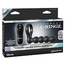 Насадка для подвійного проникнення Pipedream C-Ringz Remote Control Double Penetrator Dildo, Black, фото 6