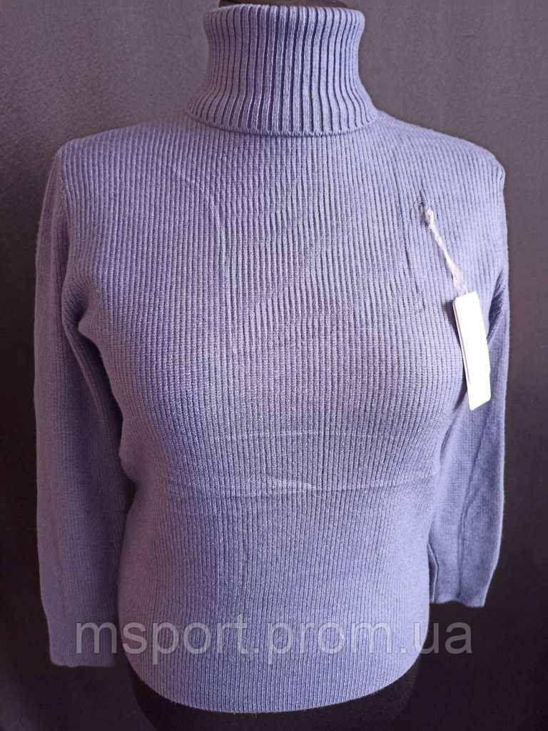 Жіночий теплий гольф із високим коміром, фото 1