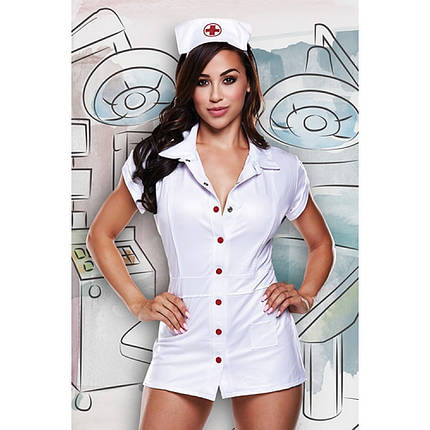 Ігровий костюм медсестри NURSES COAT WITH RED DETAILS AND HAT, OS, фото 1