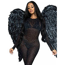 Крила ангела з пір'я Leg Avenue Black Feather Wings - Hvit, фото 5