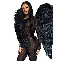 Крила ангела з пір'я Leg Avenue Black Feather Wings - Hvit, фото 6