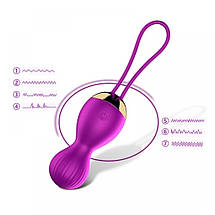 Вагінальні кульки Vibrating Silicone Kegel Balls USB 7 Function Фіолетовий, фото 4