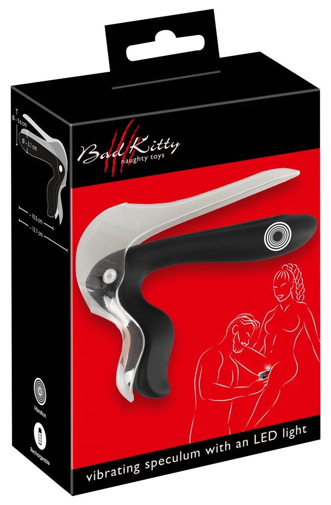Розширювач вагінальний з підсвіткою Bad Kitty Vibrating Speculum