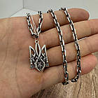 Срібний якірний ланцюжок та кулон Герб України комплект 925 проби, фото 2