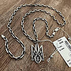 Срібний якірний ланцюжок та кулон Герб України комплект 925 проби, фото 3