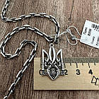 Срібний якірний ланцюжок та кулон Герб України комплект 925 проби, фото 6