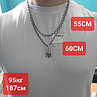 Срібний якірний ланцюжок та кулон Герб України комплект 925 проби, фото 5