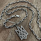 Срібний якірний ланцюжок та кулон Герб України комплект 925 проби, фото 4