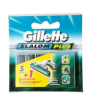 Сменные кассеты для бритвы Slalom Plus Gillette 6 шт. Жилет Слалом Плюс