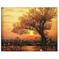 Картина "Закат" из янтаря 40х60
