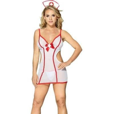 Костюм медсестри L/XL Sunspice, білий, 3 предмети, фото 1
