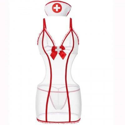 Костюм медсестри L/XL Sunspice, білий, 3 предмети, фото 4