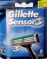 Сменные кассеты для бритвы Sensor Gillette 8 шт. Blue 3 Жилет Сенсор