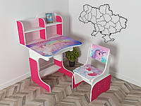 Детская парта растишка со стульчиком от производителя Единорог розовый Парты школьные и детские Р241167