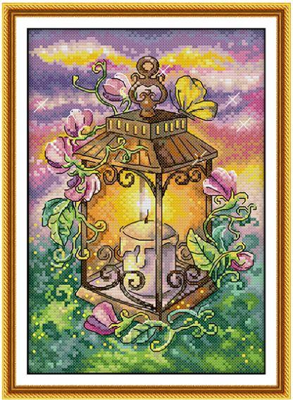 Набір для вишивання за нанесеною на канву схемою "Summer Lantern". AIDA 14CT printed 21*30 см
