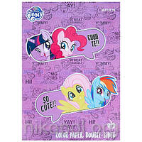 Кольоровий папір 15 аркушів для аплікацій Kite LP21-250 "Little Pony" А4, двосторонній