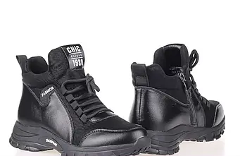 Кросівки чорні жіночі демісезонні / кросівки чорні шкіряні/кросівки на флісі/Lonza 39