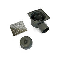 Трап для душевой трап ECO DRAIN 10x10 см, горизонтальний, з сухим затвором, решітка квадрат Sanpreis, фото 7