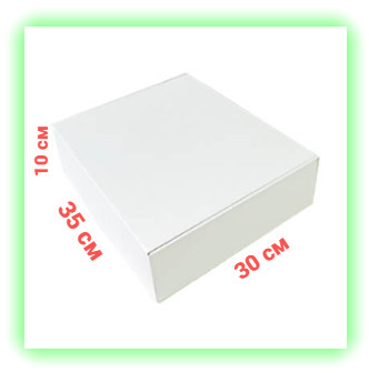 Картонные коробки самосборные крафт 350х300х100мм, белая подарочная коробка для сувениров подарков - фото 1 - id-p1942946217