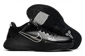 Eur36-46 Nike Zoom Kobe V 5 Retro Black Metallic Silver чоловічі баскетбольні кросівки 386647-001