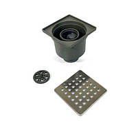 Трап для душа DRAIN KLEPPER 10x10 см, вертикальний, з сухим затвором, грати квадратні Sanpreis, фото 3