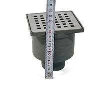Трап для душа DRAIN KLEPPER 10x10 см, вертикальний, з сухим затвором, грати квадратні Sanpreis, фото 5