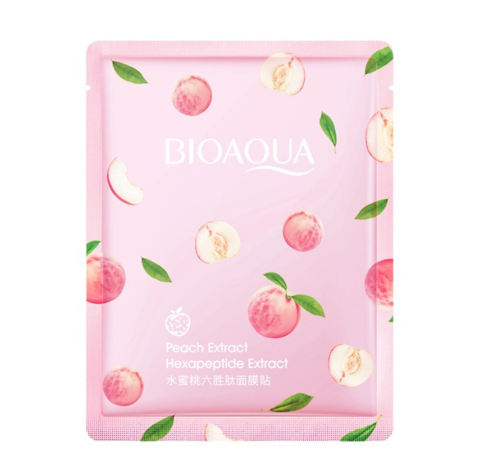 Маска пептидна з екстрактом персика омолоджуюча Bioaqua Peach Extract 25g, фото 1