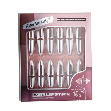 Помада матова Kiss Beauty срібна колба 7