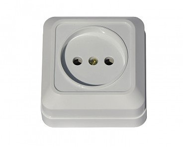 Розетка одинарна без заземлення накладна GISelt Aurora G1805, фото 1