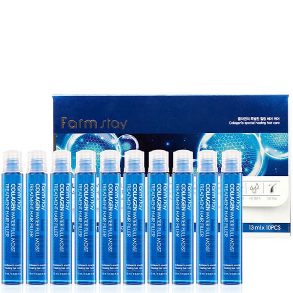 Філлер FarmStay Collagen Water Full Treatment Hair Filler Корея упаковка 3mlx10шт