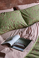 Двуспальный комплект постельного белья с цветочным принтом из турецкого хлопка.