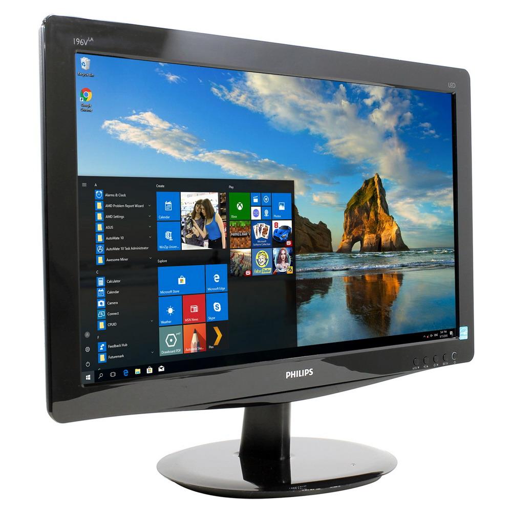 Монітор 19" 1366*768 TN Philips 196V3LAB LED VGA DVI чорний бв з кабелями