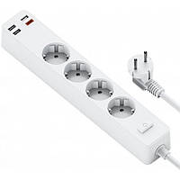 Фильтр сетевой удлинитель 3U | 5P | 1C | 13A | 3m WiWU U02UK3MW PD20W UK Plug White