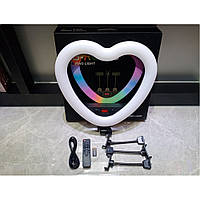 Кольцевая лампа Heart Shaped Light RGB LED ZB-48 | 48 cm 19" | 268 Lights | 68 RGB