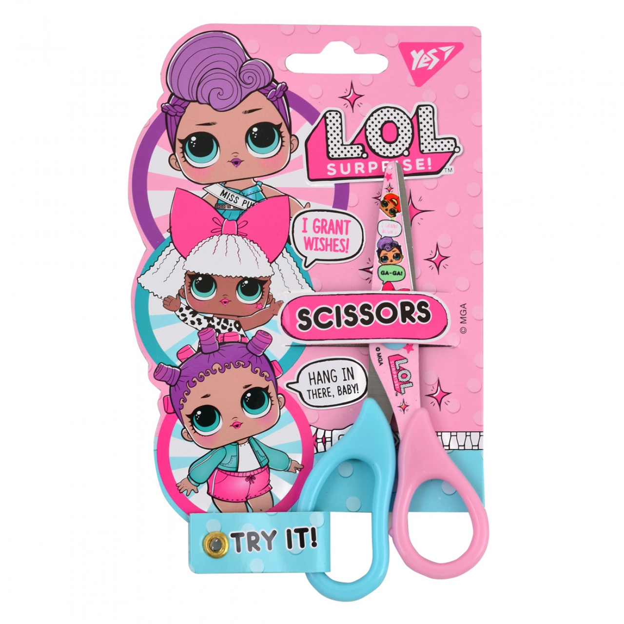 Ножиці YES "LOL Sweety" з принтом на лезі, 13 см