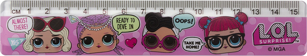 Лiнiйка YES "LOL Juicy", 15 см