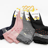 Теплые носки для девочки 5-6 лет в горошек, Носки махровые турецкие, носки з серде 23 di !