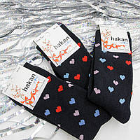 Носки махровые турецкие, теплые женские носки 36-40 размера новогодние, новогодние носки с сердеч 23 di !