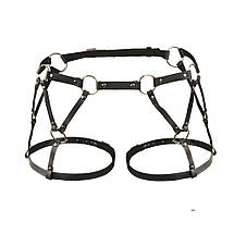 Гартери One Size G9, з натуральної шкіри, чорні, фото 3