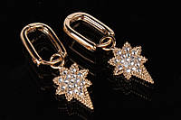 Жіночі сережки Зірки з камінцями з мед сплаву XUPING, сережки підвіски у вигляді зірки під золото