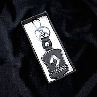 Чорний брелок Renault для авто ключів з шкірозамінника, автомобільний брелок з логотипом Рено чорний