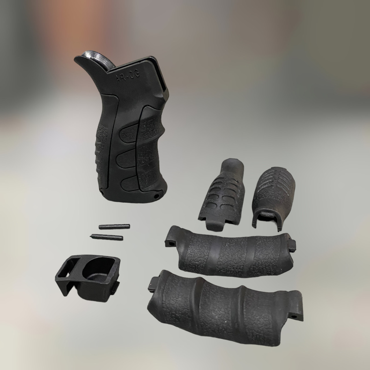 Рукоятка пістолетна для AR15, змінна товщина, колір Чорний, з відсіком, "бобровий хвіст", LD Turkish
