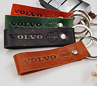 Брелок VOLWO, Кожаный брелок для ключей авто вольво, Автобрелок для ключей 23 di !