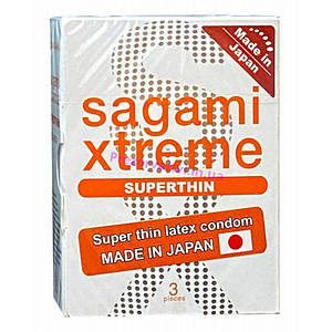 Супертонкі латексні презервативи Sagami Xtreme Superthhin (ціна за упаковку, 3 шт.)