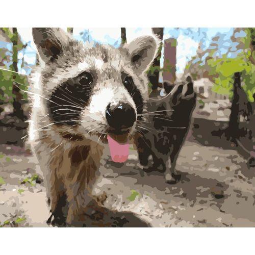 Картина за номерами "Веселий єнотик" ★★★ [tsi218141-TSI], фото 1
